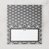 Elegant zwart wit Art Deco bruiloft evenement Plaatskaartje (Buitenkant ongevouwen)