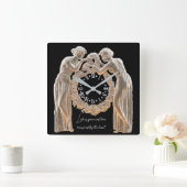 Elegant zwart-wit Art Deco Love Vierkante Klok (Huis)