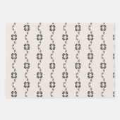 Elegant Zwart Wit Art Nouveau  Bloemen Inpakpapier Vel (Voorkant 2)