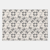 Elegant Zwart Wit Art Nouveau  Bloemen Inpakpapier Vel (Voorkant)
