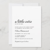 Elegant zwart-wit Baby shower Kaart (Voorkant)