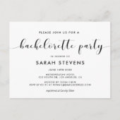 Elegant zwart wit Bachelorette Party uitnodiging (Voorkant)
