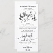 Elegant zwart-wit bedankt dat u de Kaart voor het (Voorkant / Achterkant)