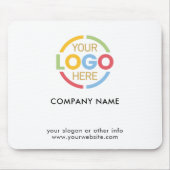 Elegant zwart wit bedrijf Business Logo Branded Muismat (Voorkant)