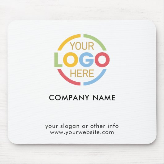 Elegant zwart wit bedrijf Business Logo Branded Muismat (Voorkant)
