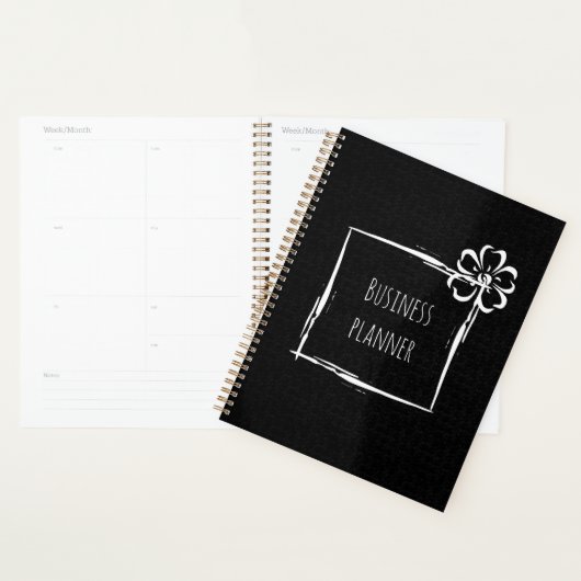Elegant zwart wit bedrijf planner (Display)