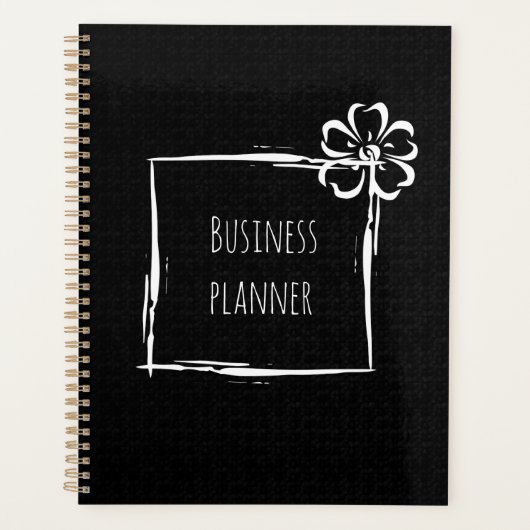 Elegant zwart wit bedrijf planner (Voorkant)