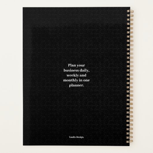 Elegant zwart wit bedrijf planner (Achterkant)