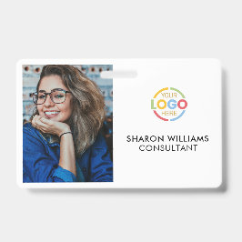 Elegant zwart-wit bedrijf werknemer Foto-ID Badge