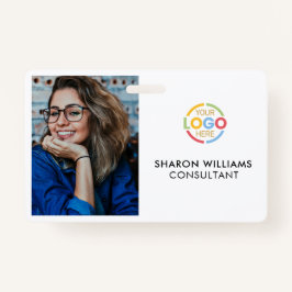 Elegant zwart-wit bedrijf werknemer Foto-ID Badge