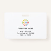 Elegant zwart-wit bedrijf werknemer Foto-ID Badge (Achterkant)