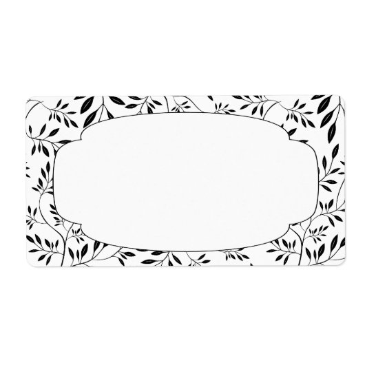 Elegant zwart-wit blad label (Voorkant)