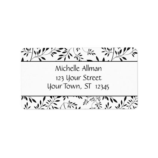Elegant zwart-wit blad label (Voorkant)