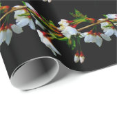 Elegant Zwart Wit bloeiende witte bloesem Cadeaupapier (Rol Hoek)