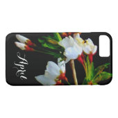 Elegant Zwart Wit bloeiende witte bloesem Case-Mate iPhone Case (Achterkant (Horizontaal))
