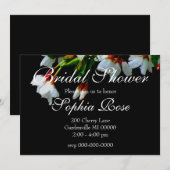 Elegant Zwart Wit bloeiende witte bloesem Kaart (Voorkant / Achterkant)