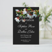 Elegant Zwart Wit bloeiende witte bloesem Kaart (Staand voorkant)