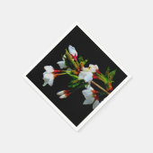 Elegant Zwart Wit bloeiende witte bloesem Servetten (Hoek)
