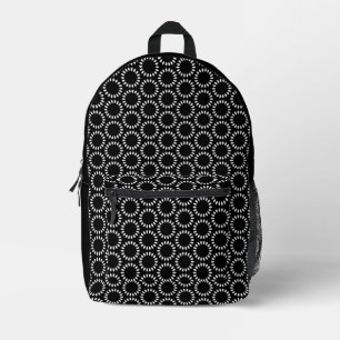 Elegant zwart-wit bloemblaadje mandala patroon bedrukte rugzak