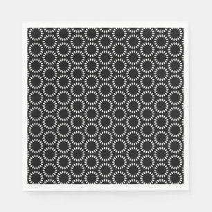 Elegant zwart-wit bloemblad Mandala patroon Servet