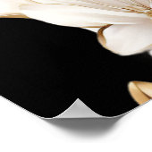 Elegant Zwart Wit Bloemen Bruiloft Christelijk Bij Poster (Hoek)