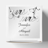 Elegant Zwart Wit Bloemen Bruiloft Favor Box Bedankdoosjes (Bovenkant)