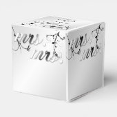 Elegant Zwart Wit Bloemen Bruiloft Favor Box Bedankdoosjes (Achterkant)