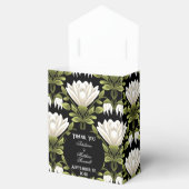 Elegant Zwart & Wit Bloemen Bruiloft: Kalligrafie Bedankdoosjes (Geopend)