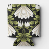 Elegant Zwart & Wit Bloemen Bruiloft: Kalligrafie Blikjeskoeler (Achterkant)