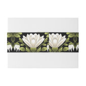 Elegant Zwart & Wit Bloemen Bruiloft: Kalligrafie Uitnodigingen Wikkel (Achterkant Voorbeeld)