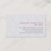 Elegant Zwart & Wit Bloemen Damask 7 Visitekaartje (Achterkant)