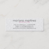 Elegant Zwart & Wit Bloemen Damasks & Swirls 2 Mini Visitekaartje (Achterkant)