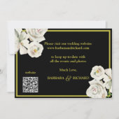Elegant Zwart Wit Bloemen Foto Bruiloft Opslaan Da Kaart (Achterkant)