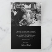 Elegant Zwart Wit Bloemen Foto Sentiment Bedankkaart (Binnen)