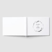 Elegant Zwart Wit Bloemen Krans Bruiloft Custom Gastenboek (Volledig)