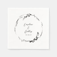 Elegant Zwart Wit Bloemen Krans Bruiloft Custom