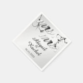 Elegant Zwart Wit Bloemen Mrs Bruiloft Servet (Hoek)