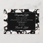 Elegant Zwart Wit Bloemen Patroon Bruiloft Informatiekaartje (Voorkant)