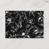Elegant Zwart Wit Bloemen Tuin Bruiloft Details Informatiekaartje (Achterkant)