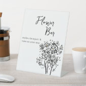 Elegant zwart-wit bloemenbar voetstuk teken reclamebord met voetstuk (Insitu)