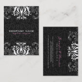 Elegant zwart & wit bloemenkant visitekaartje (Voorkant / Achterkant)