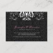Elegant zwart & wit bloemenkant visitekaartje (Achterkant)