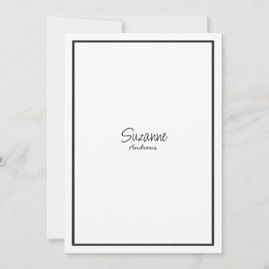 Elegant zwart-wit bloemenkant Vrijgezellenfeest Kaart (Achterkant)