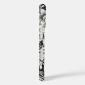 Elegant zwart-wit bloemenkantpatroon Case-Mate iPhone case (Achterkant / Rechts)