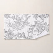 Elegant zwart-wit bloemenkool bad handdoek (Handdoek)