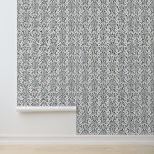 Elegant zwart-wit bloemenpatroon behang