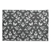 Elegant zwart-wit bloemenpatroon kussensloop (Achterkant)