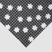 Elegant zwart-wit bloemenrooster tissuepapier (Detail)