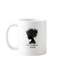Elegant zwart-wit bloemensilhouet ontwerp 