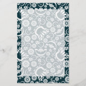 Elegant zwart wit bloemmotief briefpapier (Voorkant)